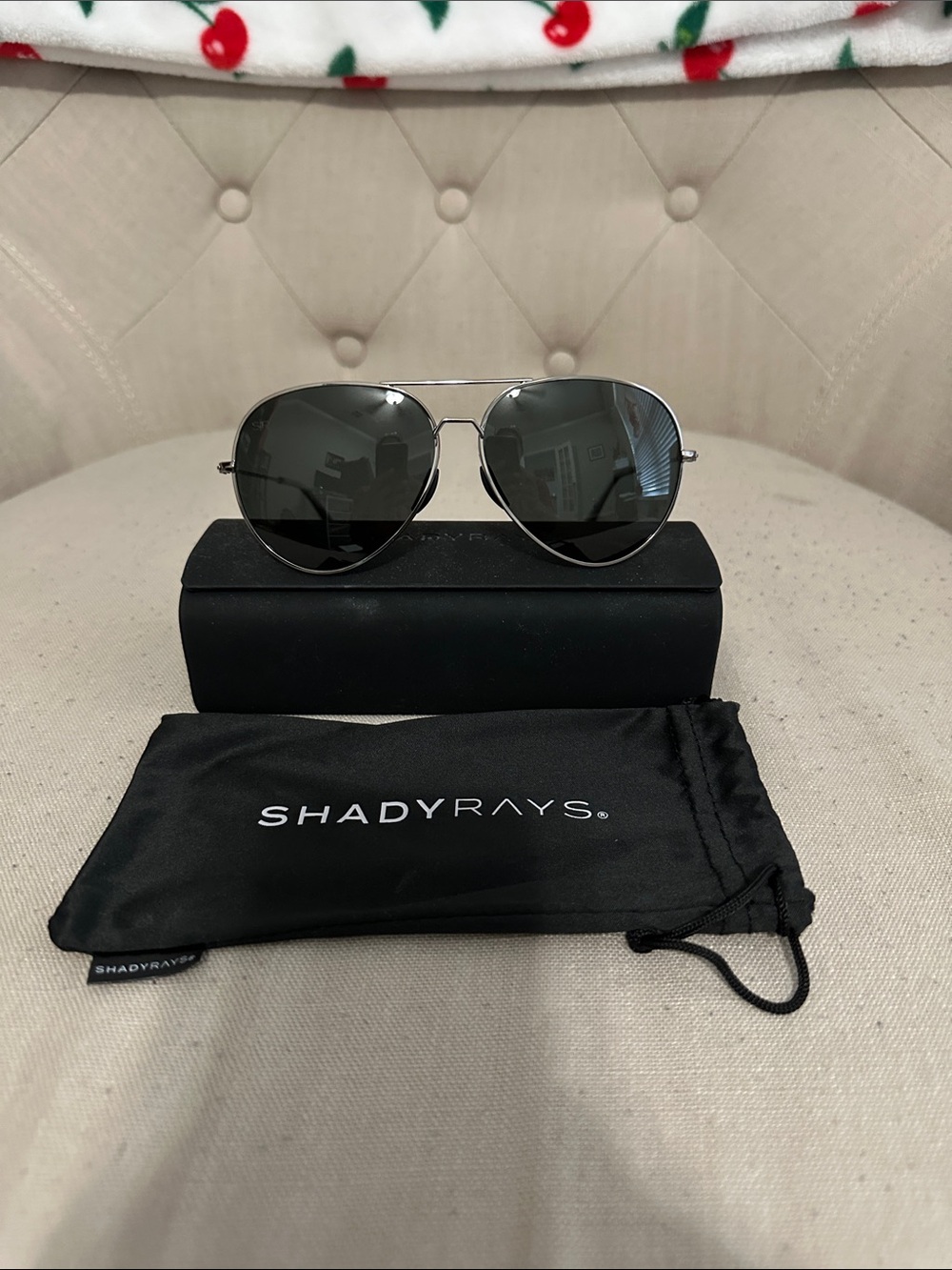 Shady Rays Women’s Silver Aviator Sunglasses with Dark Lenses